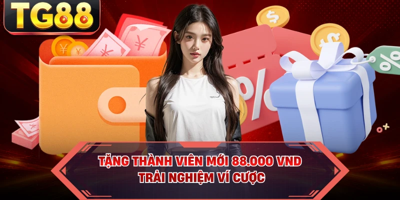 Tặng thành viên mới 88.000 VND trải nghiệm ví cược